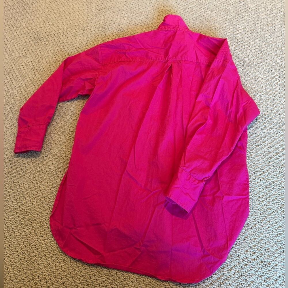 Maeve by Anthropologie Button Down Hot Pink Longsleeve Size XS Oversized - Picture 2 of 9